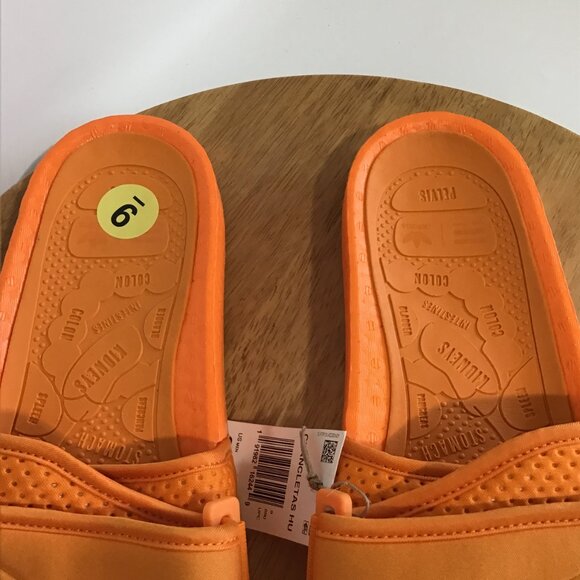 Human Race Adidas Pharrell Williams Orange Chancletas HU Slide Size 11